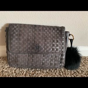 Vintage Bottega Veneta Large Woven Leather Clutch